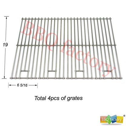 bbq factory JCX631 (4-Pack) Replacement Gas Grill Parts Stainless Steel Cooking Grid Grate for Brinkmann, Grill Chef, Kenmore Sears, K-Mart, Saturn Model Grills