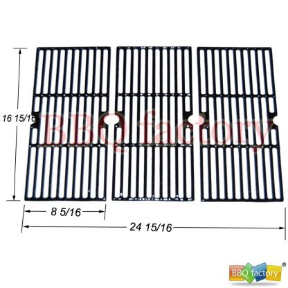bbq factory JGX123 Replacement Porcelain coated Cast Iron Cooking Grid Set of 3 for Select Gas Grill Models By Charbroil, Centro, Broil King , Kenmore, Costco, K Mart , Master Chef and Others