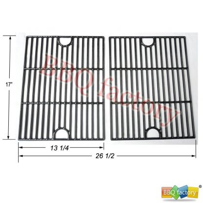 bbq factory JGX192 Porcelain Cast Iron Cooking Grid Grate Replacement for Select Gas Grill Models by Kenmore, Kmart and Others, Set of 2