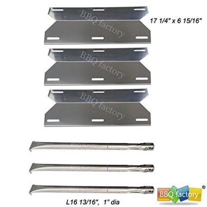 bbq factory® Replacement Charmglow Home Depot 3 Burner 720-0230, 720-0036-HD-05 Grill Stainless Steel Burners & Stainless Steel Heat Plates