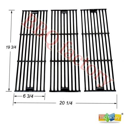 bbq factory Replacement Porcelain coated Cast Iron Cooking Grid Set (3-pack) Select Gas Grill Models By Chargriller,King Griller and Others