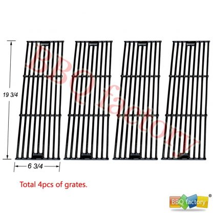 bbq factory® Replacement Porcelain coated Cast Iron Cooking Grid Set (4-pack) Select Gas Grill Models By Chargriller,King Griller and Others