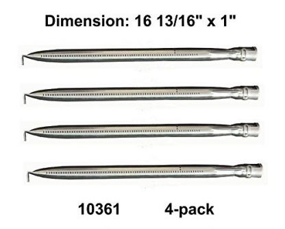 10361 (4-pack) Universal Straight Stainless Steel Pipe Burner for Charmglow, Nexgrill, Costco Kirkland, Perfect Glo, Permasteel, Sterling Forge, and Other Grills by Gas barbecue parts factory