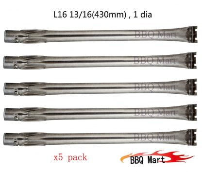 10361(5-pack) Universal Straight Stainless Steel Pipe Burner for Costco Kirkland, Charmglow, Nexgrill, Perfect Glo, and Other Grills by BBQ Mart