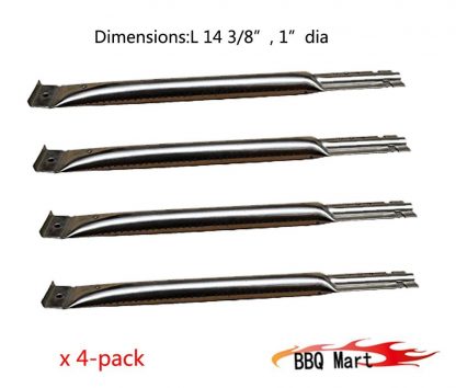 15491(4-pack) Straight Stainless Steel Burner for Charbroil, Kenmore, Brinkmann, Charmglow, Charmglo, Uniflame, Lowes Model Grills