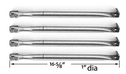4 PACK Replacement Stainless Steel Burner for Uniflame GBC1069WB-C, Presidents Choice 09011010PC, 09011042PC, BBQTEK GSF2818K and IGS IGS-2504 Gas Grill Models