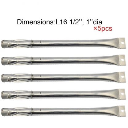 5-pack Stainless Steel Straight Pipe Burner for Lowes BBQ Grillware, Charmglow, North American Outdoors and Perfect Flame Grills