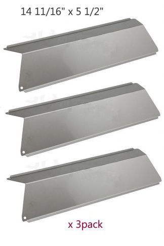 BBQ Mart SP5691 (3-pack) Stainless Steel Heat Plates, Heat Shield, Heat Tent, Burner Cover, and Flavorizer Bar Replacement for Select Fiesta Gas Grill Models