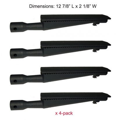BBQ funland CB9351(4-pack) Cast-Iron Grill Pipe Burner Replacement for Select Gas Grill Models By Brinkmann, Kenmore, Grill Zone, Nexgrill, Charmglow , and Others
