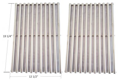 BBQ funland GSS612 NEW Stainless Steel Cooking Grid Replacement for Select Gas Grill Models By Brinkmann, Charmglow, Turbo, Set of 2