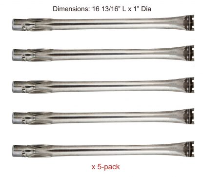 BBQ funland SB0361 (5-pack) Straight Stainless Steel Pipe Burner for Costco Kirkland, Charmglow, Nexgrill, Perfect Glo and Other Grills