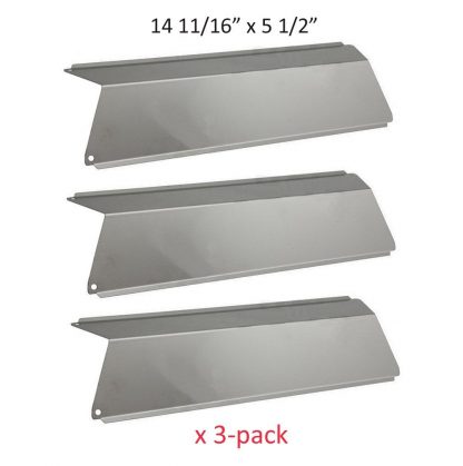 BBQ funland SH5691 (3-pack) Stainless Steel Heat Plates, Heat Shield Replacement for Select Fiesta Gas Grill Models