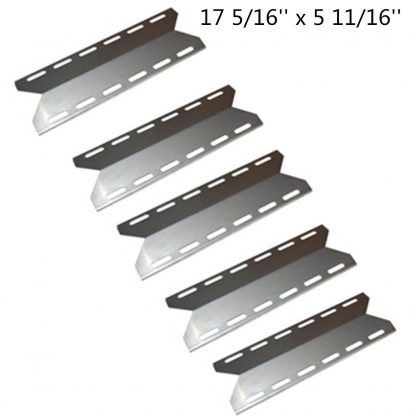 BBQration (5-pack) BBQ Gas Grill Stainless Steel Heat Plates, Heat Shield, Heat Tent, Burner Cover, Vaporizor Bar, and Flavorizer Bar Replacement for Charmglow, Nexgrill, Perfect Flame(17 5/16