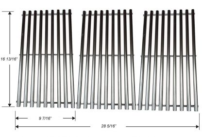 BBQration Stainless Steel Channel Cooking Grid Replacement for Gas Grill Model Charbroil 463440109, Sold as a set of 3