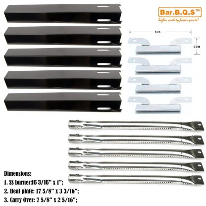 Bar.B.Q.S Replacement Brinkmann Heavy-Duty 810-8501-S Burners,Crossover Tubes, Heat Plates