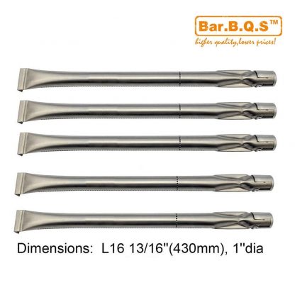 Bar.b.q.s 10361 (5-pack) Universal Stainless Steel Replacement Straight Pipe Burner for Charmglow, Nexgrill, Costco Kirkland, Perfect Glo, Permasteel, Sterling Forge, and Other Grill
