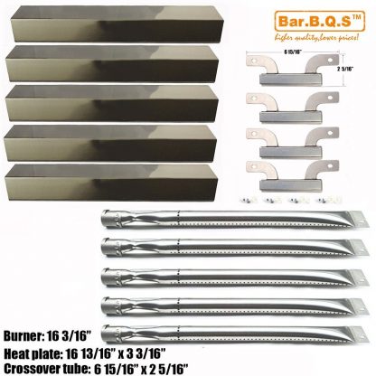 Bar.b.q.s Replacement Stainless Steel Grill Burner Heat Plates Crossover tube For Gas Grill Brinkmann 810-1750-s 810-1751-S 810-3551-0 Gas Grill Parts Kit