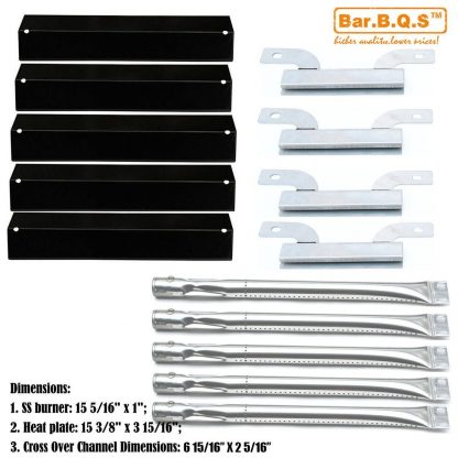 Bar.b.q.s Replacement Stainless Steel Grill Burner Proclain Steel Heat Plates Crossover tube For Gas Grill Brinkmann 810-2545-W 810-9520-S Gas Grill Parts Kit