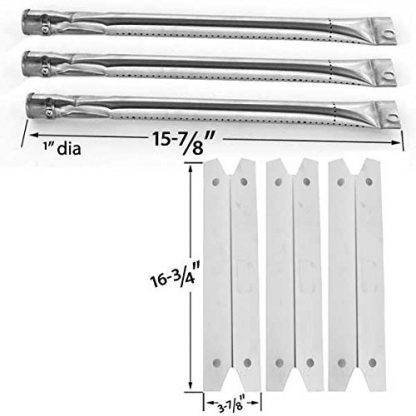 Charmglow 810-7600-S Gas Barbecue Grill Replacement Kit - 3 Stainless Steel Burners and 3 Stainless Heat Plates