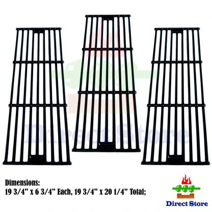 Direct store Parts DC114 (3-pack) Porcelain Cast Iron Cooking grid Replacement Chargriller, King Griller Gas Grill (3)