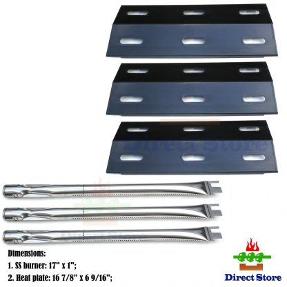 Direct store Parts Kit DG102 Replacement Ducane Gas Barbecue Grill 30400040,3200,3400 Grill Burners & Heat Plates (Stainless Steel Burner + Porcelain Steel Heat Plate )