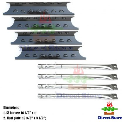 Direct store Parts Kit DG203 Replacement Perfect Flame 24137, 24138, 2518SL-LPG, 2518SL-NG, 2518SLN-LPG Burner & Heat Plates (SS Burner + Porcelain Steel Heat Plate)