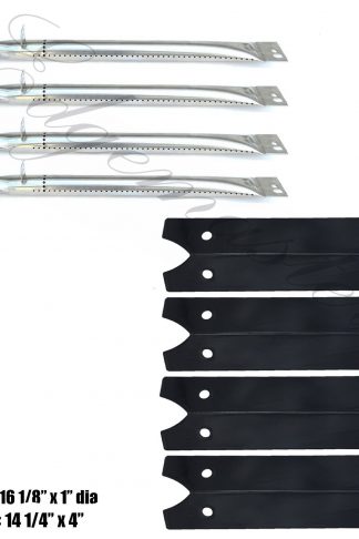 Edgemaster 4Pack Barbecue Repair Kit Stainless Steel Burners, Heat Plates Replacement For Select Smoke Hollow 7000CGS, 47180T, Outdoor Gourmet DLX2012, DLX2013, DLX2014 Gas Grill Models