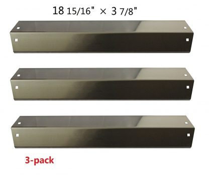FAS INDUSTRY 3 Pack Stainless Steel Grill Heat Plates Replacement(18 15/16 x 3 7/8), Gas Heat Shield,BBQ Barbecue Heat Tent, Burner Cover, Cooking Burner Replacement for Chargriller