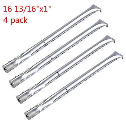 GASPRO GP-4B361 Universal Straight Stainless Steel Pipe Burner Replacement for Charmglow, Nexgrill, Costco Kirkland, Perfect Glo, Permsteel, Sterling Forge (16 13/16x1 inch) (4 pack)