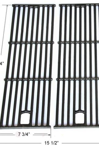 GI3182 Gloss Cast Iron Cooking Grid Replacement for Gas Grill Models Perfect Flame GSC3318 and GSC3318N, Set of 2