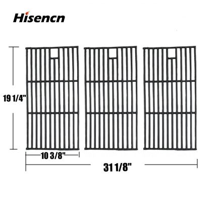 Hisencn Replacement Porcelain coated Cast Iron Cooking Grid Set of 3 for Select Gas Grill Models By Brinkmann, Charmglow, Costco Kirkland, For Jenn Air, Members Mark, Nexgrill, Perfect Flame And Other