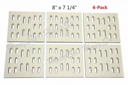 Hongso CRG501 (6-pack) Universal Replacement Heat Plate Flame Tamer, Ceramic Radiant Replacement for Select Gas Grill Models