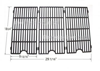 Hongso PC0193 Universal Cast Iron Cooking Grid Replacement for Select Gas Grill Models by Perfect Flame, Master Forge, Jenn Air and others, Set of 3
