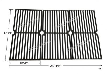 Hongso PCD103 Universal Gas Grill Grate Cast Iron Cooking Grid Replacement for Brinkmann 810-7490-F, 810-8410-S, 8107490F, 8108410S, 8107490-F, 8108410-S, Charmglow 810-8410-F, Sold as a set of 3