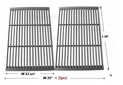 Hongso PCF662 Porcelain Cast Iron Cooking Grate Replacement for Brinkmann, Charbroil, Charmglow and Other Grills, Set of 2