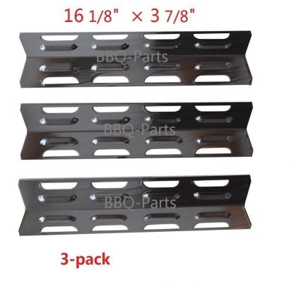Hongso PPB071 (3-pack) Replacement Porcelain Steel Heat Plate, Heat Shield, Heat Tent, Burner Cover, Vaporizor Bar, and Flavorizer Bar for Kenmore, Master Forge and Others (16 1/8 x 3 7/8)