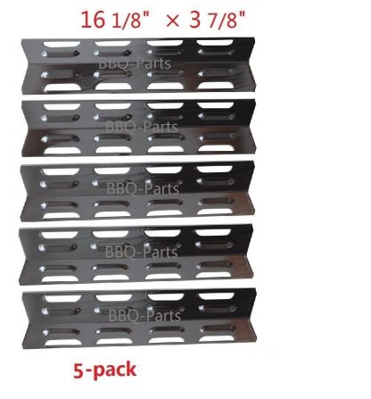 Hongso PPB071 (5-pack) Replacement Porcelain Steel Heat Plate, Heat Shield, Heat Tent, Burner Cover, Vaporizor Bar, and Flavorizer Bar for Kenmore, Master Forge and Others (16 1/8 x 3 7/8)