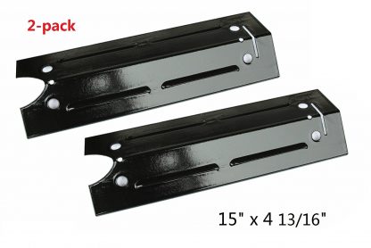 Hongso PPI421 (2-pack) Porcelain Steel Heat Plate, Burner Cover, and Flavorizer Bar Replacement for Gas Grill Model Brinkmann 810-4220-S, 810-4220 (15" x 4 13/16")