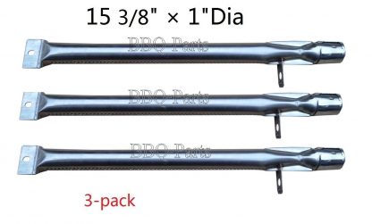 Hongso SBF231 (3-pack) Universal BBQ Gas Grill Replacement Stainless Steel Pipe Tube Burner for BBQ Pro, Kenmore Sears, K Mart Part, Members Mark Part, Outdoor Gourmet, Lowes Model Grills (15 3/8