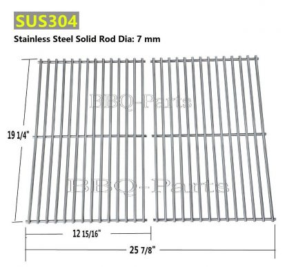 Hongso SCF3S2 BBQ Stainless Steel Wire Cooking Grid Replacement for Select Gas Grill Models by Jenn-Air, Nexgrill and Others, Set of 2