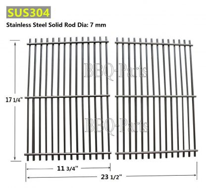 Hongso SCI930 7525 7527 BBQ Stainless Steel ROD Replacement Cooking Grill Grid Grate for Weber, Ducane Lowes Model Grills, Sold As A Set of 2