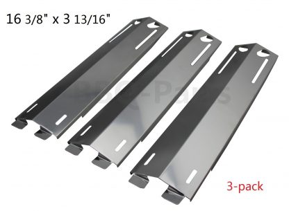 Hongso SPC271 (3-pack) Stainless Steel Heat Plates, Heat Shield, Heat Tent, Burner Cover, Vaporizor Bar, and Flavorizer Bar Replacement for Select Gas Grill Models by Grand Cafe, Grill Chef and Others (16 3/8
