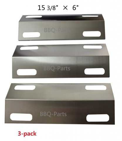 Hongso SPI351 (3-pack) Stainless Steel Heat Plate, Heat Shield, Heat Tent, Burner Cover, Vaporizor Bar, and Flavorizer Bar Replacement for Select Ducane Gas Grill Models (15 3/8" x 6")