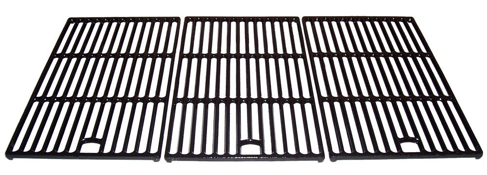 Music City Metals 60273 Matte Cast Iron Cooking Grid Replacement for Select Master Forge and Perfect Flame Gas Grill Models, Set of 3