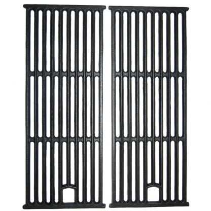 Music City Metals 63182 Matte Cast Iron Cooking Grid Replacement for Gas Grill Models Perfect Flame GSC3318 and Perfect Flame GSC3318N, Set of 2
