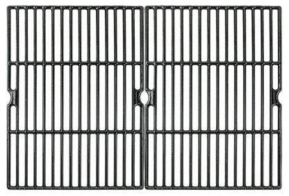 Music City Metals 66162 Gloss Cast Iron Cooking Grid Replacement for Select Grill Chef and Grill Master Gas Grill Models, Set of 2