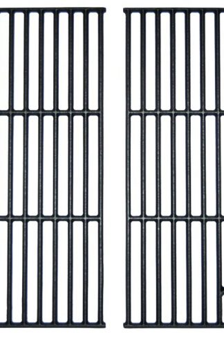 Music City Metals 67692 Matte Cast Iron Cooking Grid Replacement for Select Gas Grill Models by North American Outdoors, Perfect Flame and Others, Set of 2