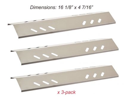 SH6421(3-pack) Stainless Steel Heat Plate Replacement for Select Gas Grill Models by BBQ Pro, Master Forge and Others