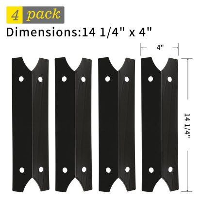 SHINESTAR BBQ Grill Replacement Parts for Brinkmann, Outdoor Gourmet, Smoke Hollow and Others, 4-Pack 14 1/4 inch Porcelain Steel Heat Shield Plate Tent Deflector Burner Cover Flame Tamer(SS-HP044)