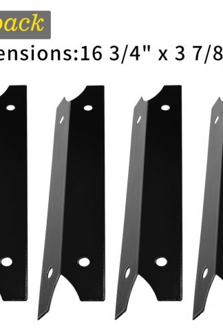 SHINESTAR Grill Heat Plate for Brinkmann Gas Grill Replacement Parts, 4-Pack Porcelain Steel Heat Shield Tent Deflector for Charmglow and Others, 16 3/4 inch BBQ Burner Cover Flame Tamer(SS-HP004)